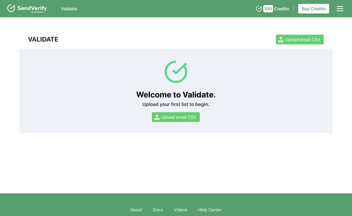 SendVerify main product page